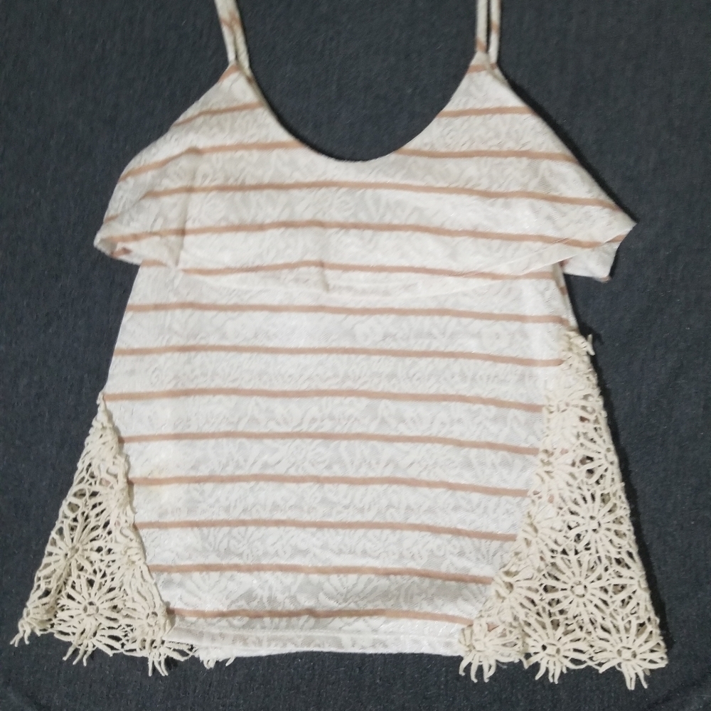 Super Cute Striped and Lace Top